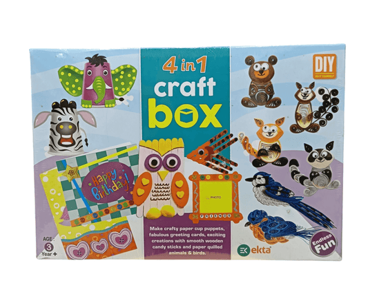 Ekta 4 in 1 craft box for kids with colorful DIY paper quilling and craft materials for ages 3 and up