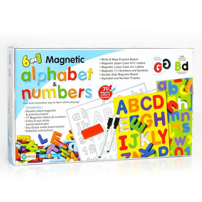 Ekta 6 in 1 Magnetic Alphabet & Numbers Game, Learning & Educational Magnetic Board Game - T-Rex the toyland Sitamarhi