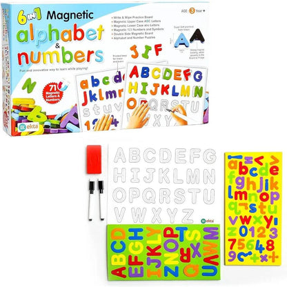 Ekta 6 in 1 Magnetic Alphabet & Numbers Game, Learning & Educational Magnetic Board Game - T-Rex the toyland Sitamarhi