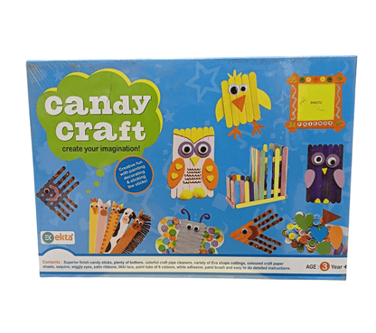 Ekta Candy Craft kit for kids with colorful sticks and craft materials to create animal designs