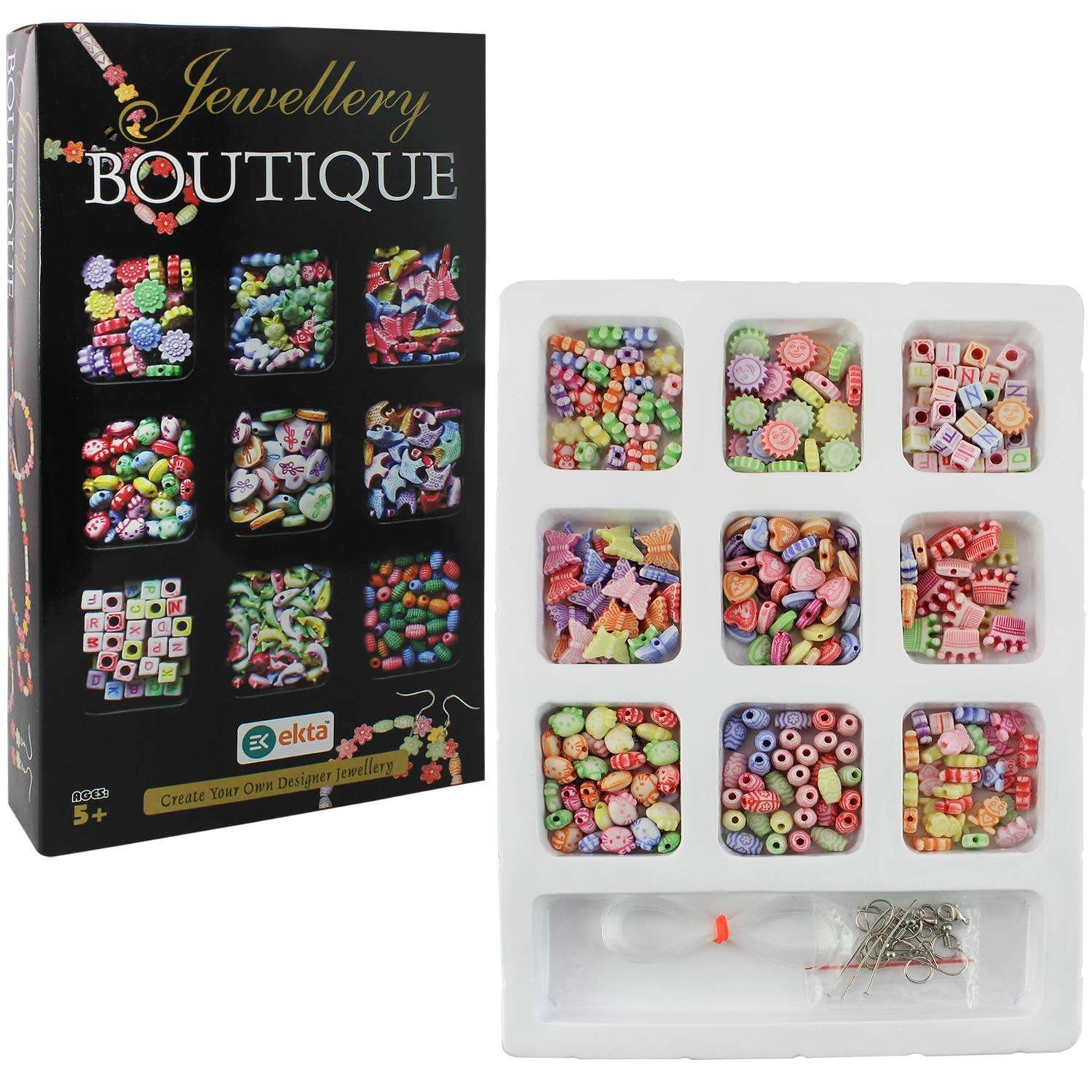 Ekta Jewellery Boutique junior game with colorful beads and jewelry making accessories for kids 5 plus