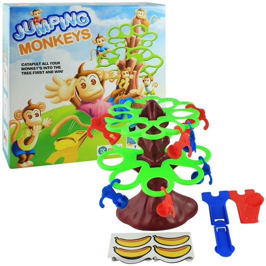Ekta Jumping monkeys board game with colorful plastic monkeys and tree structure for family fun