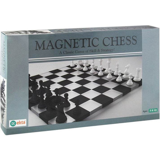 Ekta magnetic chess board for kids with classic black and white pieces and board design