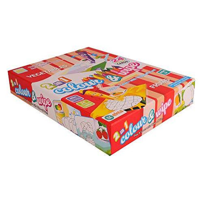 Ekta reusable coloring activity set for kids with 24 cards and 2 in 1 color and wipe design