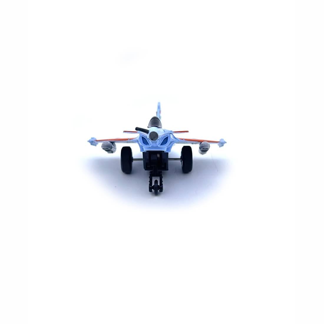 Blue fighter jet toy with retractable wheels for kids aged 5-10 years