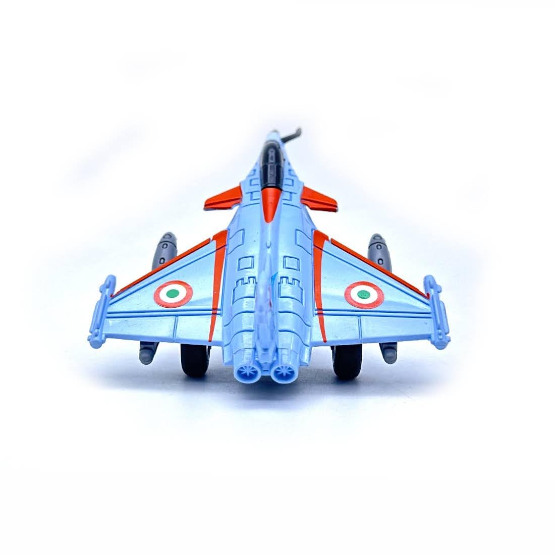 Blue fighter jet toy with realistic details for ages 3 and up