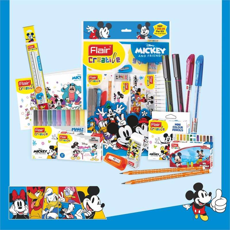 Flair kit Mickey Mouse Disney creative gift set with markers pencils and coloring supplies