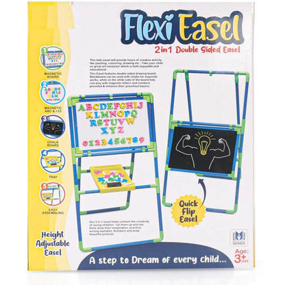 Prem Ratan Flexi easel 2in1 magnetic whiteboard and chalkboard with height adjustable frame and tray
