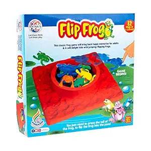Prem Ratan flip frog board game with colorful frogs and red pond for family fun