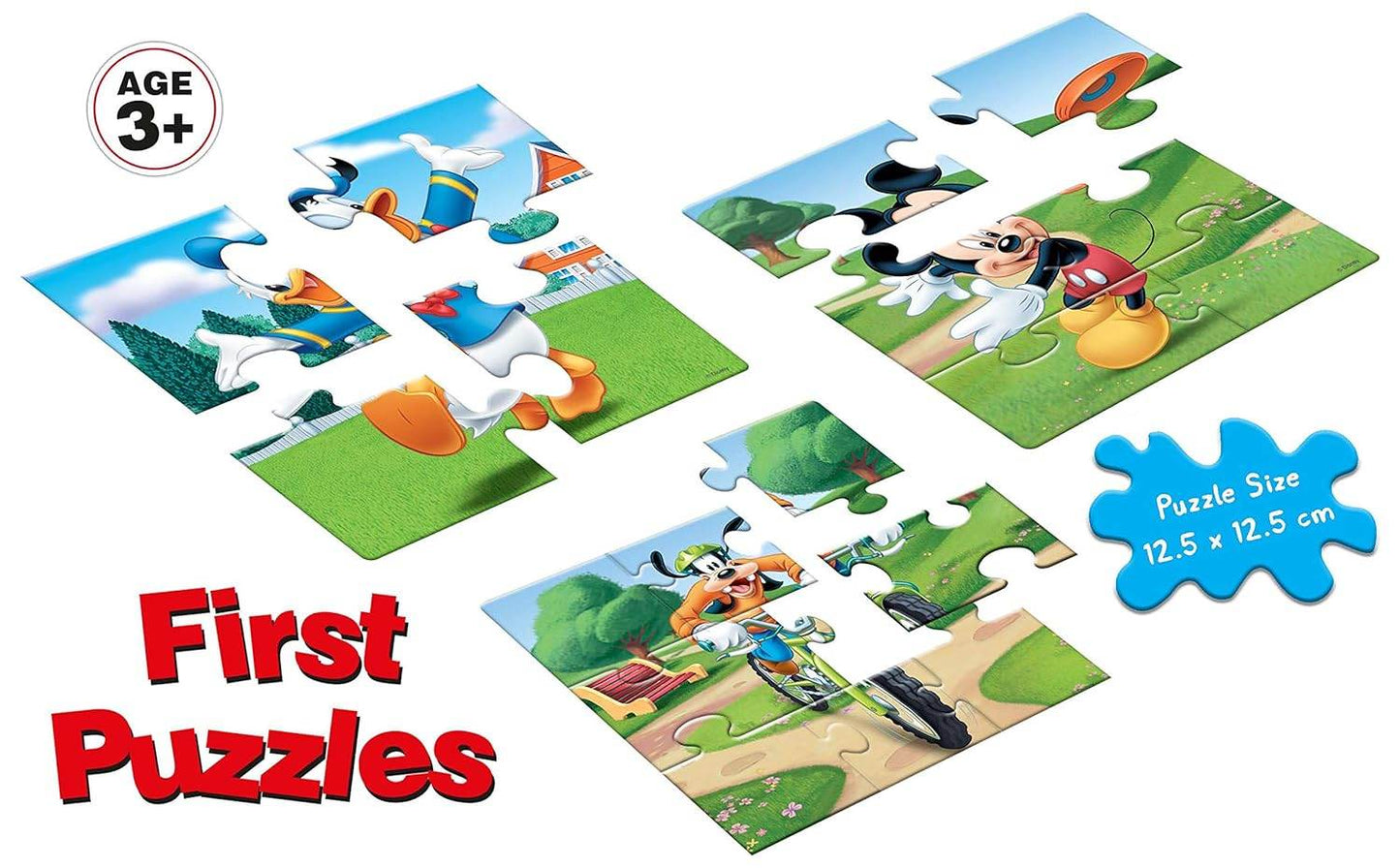 Frank first puzzles featuring Mickey Mouse jigsaw puzzle for kids with colorful cartoon scenes