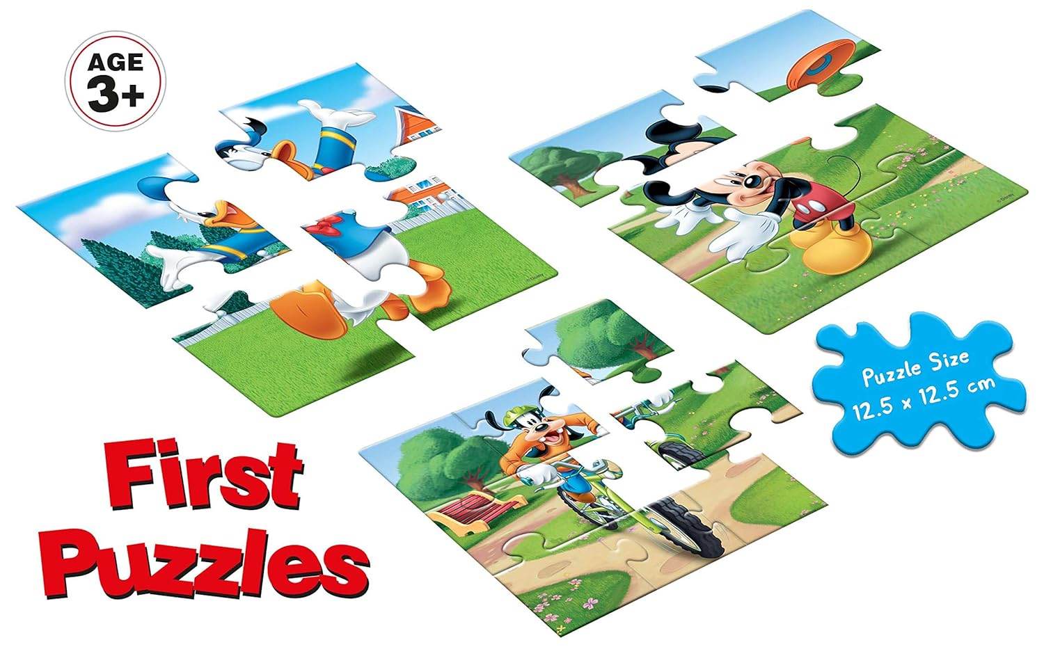 Frank first puzzles featuring Mickey Mouse jigsaw puzzle for kids with colorful cartoon scenes