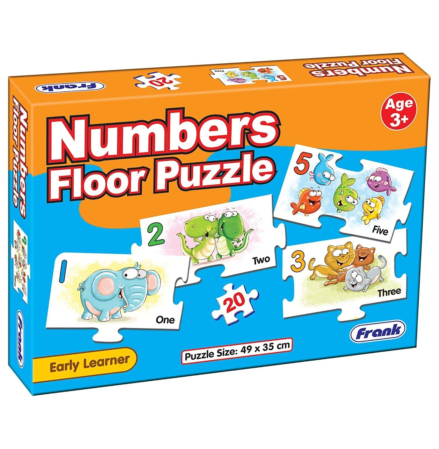 Colorful numbers floor puzzle for early learners ages 3 and up featuring fun animal illustrations