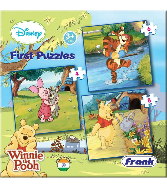Winnie the Pooh jigsaw puzzle for kids featuring colorful scenes with Pooh, Piglet, and Tigger from Disney