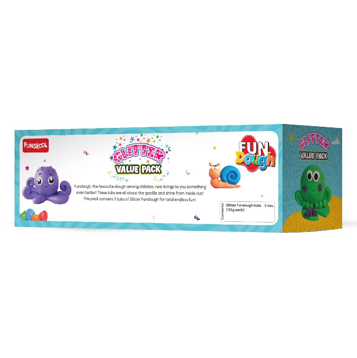 Glitter play dough value pack with colorful shapes for creative fun for 3-8 years