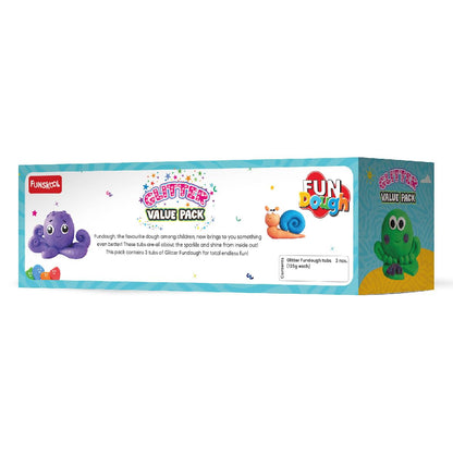 Glitter play dough value pack with colorful shapes for creative fun for 3-8 years