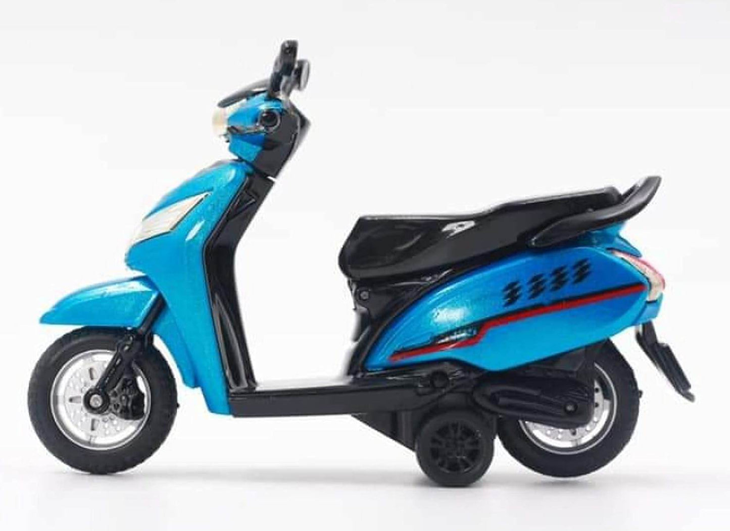 Blue pull back scooty toy for kids with realistic design and black seat by T-Rex the toyland Sitamarhi
