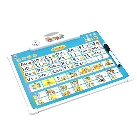 Colorful electronic drawing board for kids with alphabet and drawing features