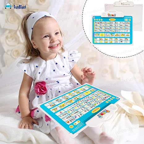 Colorful electronic drawing board for kids featuring letters and numbers, perfect for learning and fun