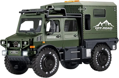 Green Unimog off-road truck monster toy for kids aged 3 years and up with large wheels