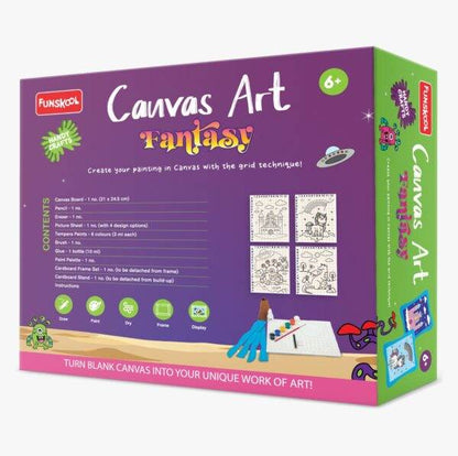 Canvas art kit for kids aged 6 and up with fantasy designs for custom canvas art prints