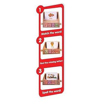 Educational children's toy with colorful blocks for interactive word games for ages 3-6
