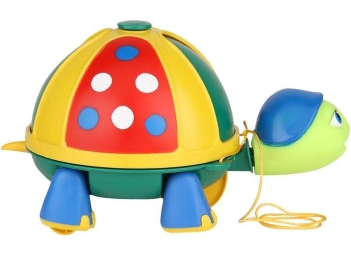 Colorful turtle ninja toy for toddlers featuring a playful design and easy pull-along feature