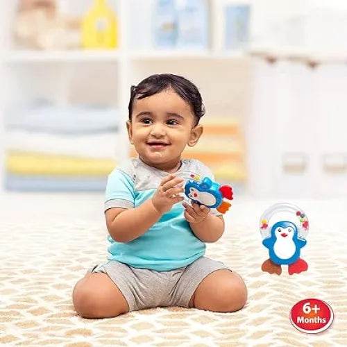 Colorful baby toys penguin rattle for infants aged 6 months and up, promoting sensory play