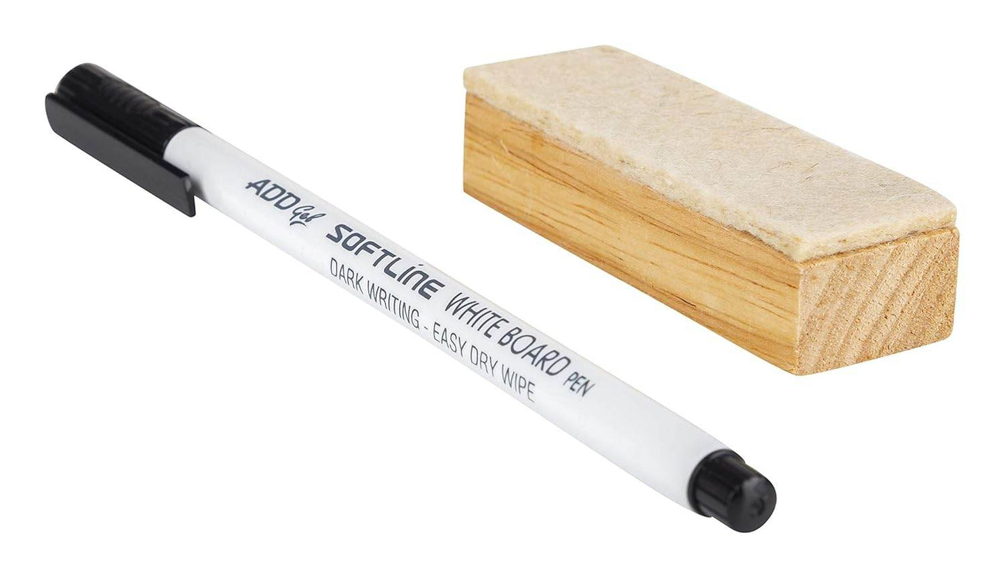 White magnetic writing slate with black marker and eraser for kids learning board, buy 2 in 1 Magnetic Writing Slate Online India
