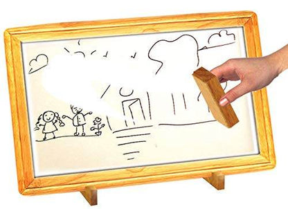 Wooden 2 in 1 Magnetic Writing Slate for kids, perfect for learning and creativity. Buy 2 in 1 Magnetic Writing Slate Online India | Kids Learning Board.
