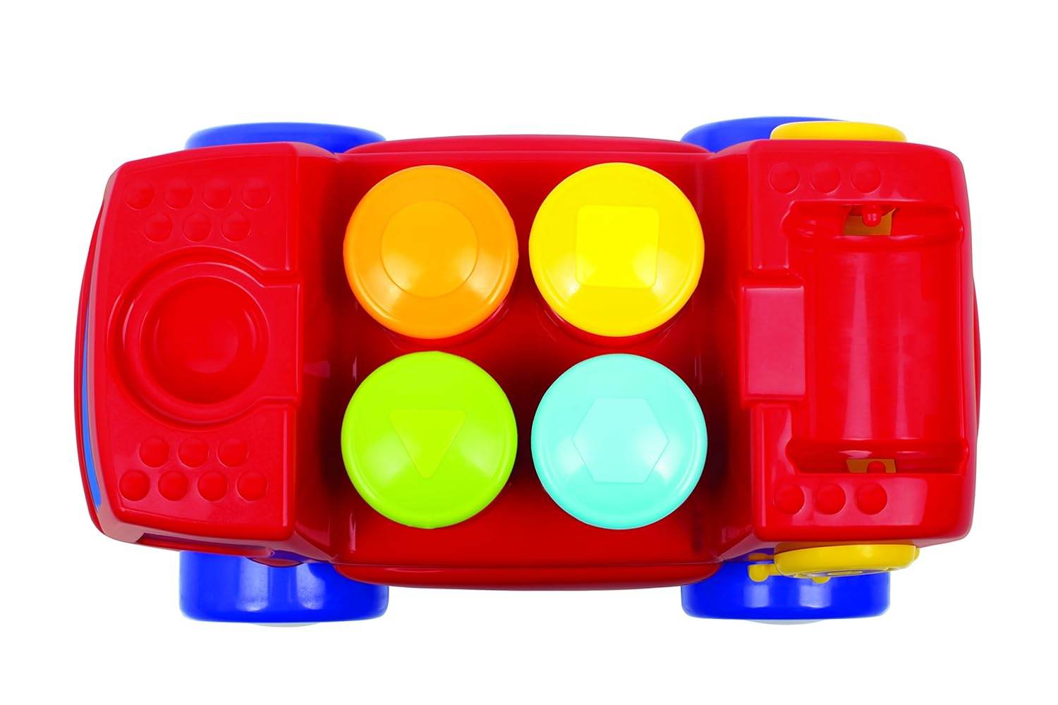 Red fire engine truck toy with colorful blocks suitable for kids aged 3-5 years