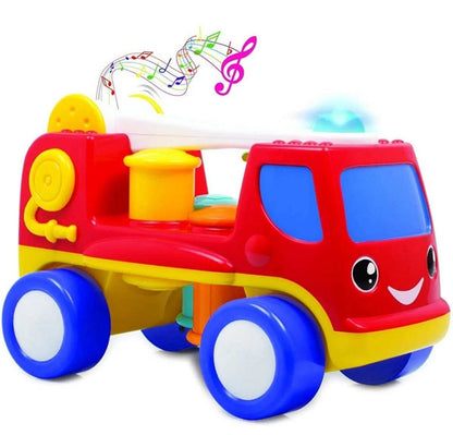 Colorful fire engine truck toy with musical sounds for ages 3-5 years