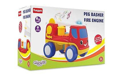 Colorful peg basher fire engine truck toy for toddlers aged 2-4 years with musical sounds