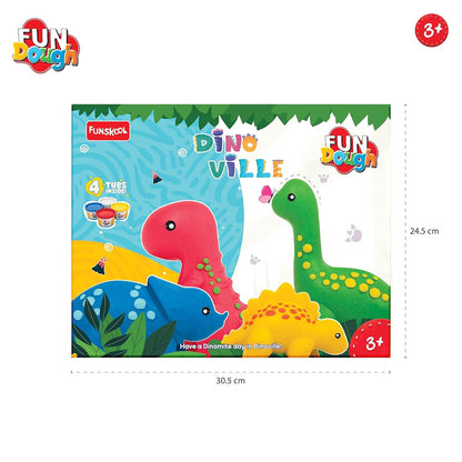 Funskool Fundough Dino Ville modeling clay set with colorful dinosaur shapes for kids