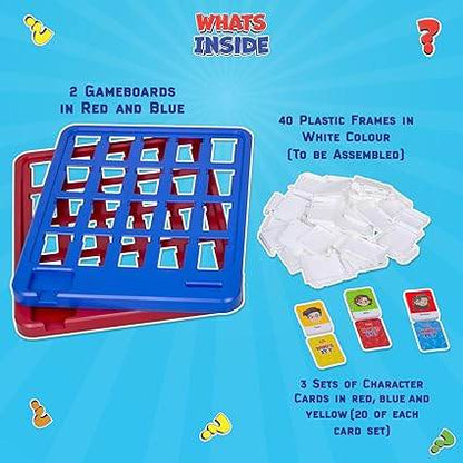 Two gameboards in red and blue with 40 white plastic frames for a game with board