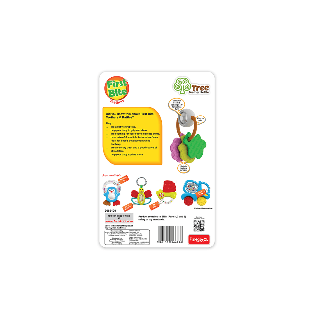 Funskool Giggles, Tree Teether Rattle, Multicolour, Tree Shaped Rattle, 4 Months and Above - T-Rex the toyland Sitamarhi