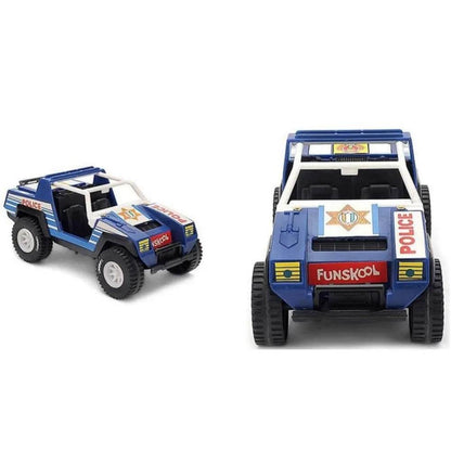 Blue jeep police car toy for kids featuring realistic details and off-road design