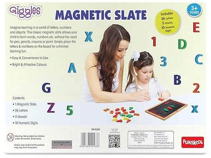 Colorful magnetic slate for learning letters and numbers, suitable for ages 3 and up