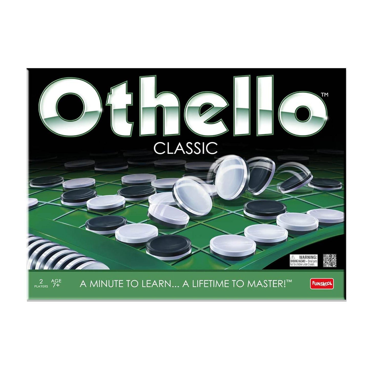 Funskool Othello board game with green board and black and white discs for strategic play