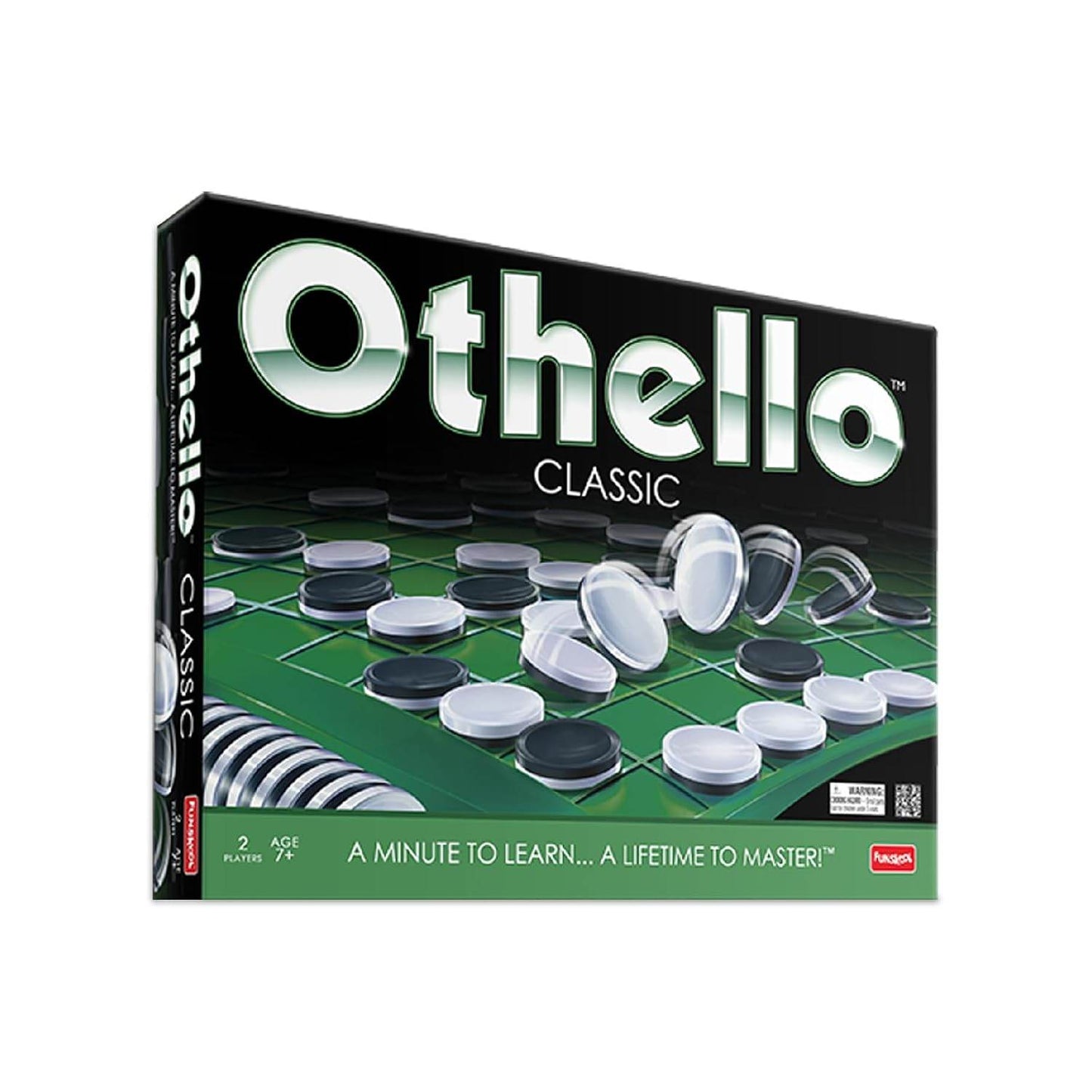 Funskool Othello board game classic edition with black and white discs on green board