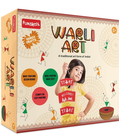 Funskool Warli art DIY kit for kids with stamps and design board for easy painting