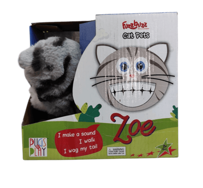 Zoe gray interactive walking cat toy with sound and wagging tail for kids ages 3 and up