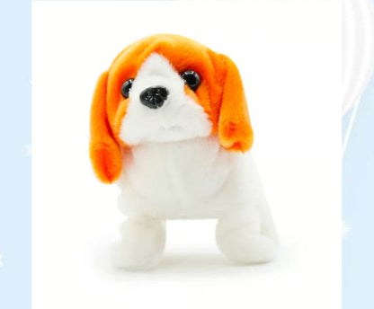 Interactive cat toy in the shape of a cute plush dog, perfect for engaging playtime.