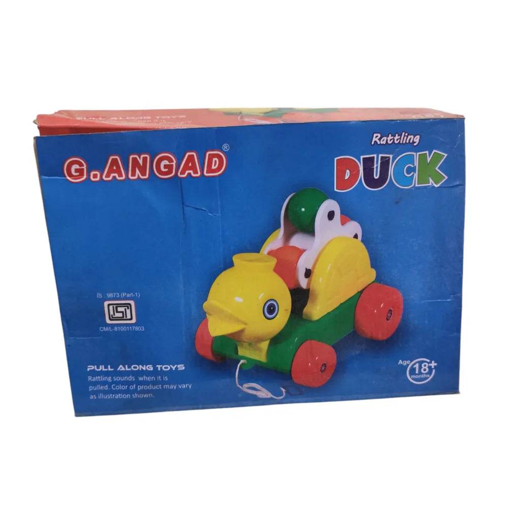 Colorful pull along toys duck with rattling sound for ages 18 months and up