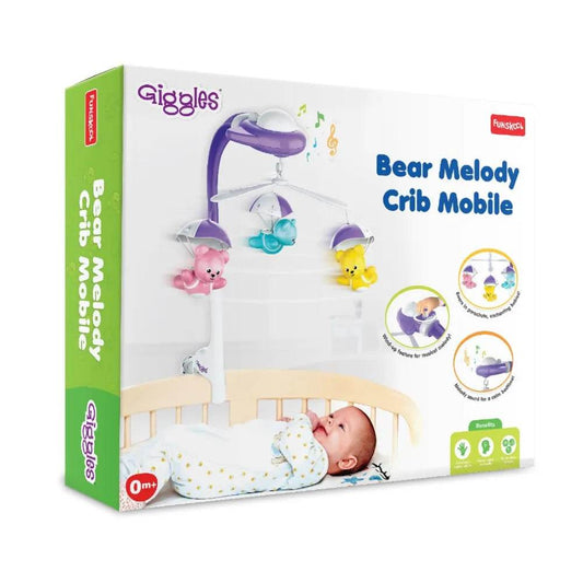 Giggles Funskool Bear Melody Crib Mobile, Soothing Music with Adorable Parachute Bears, Hanging Toy for Newborn Baby, Infants & Toddlers, Gift Set for Babies, Age 0+ Months - T-Rex the toyland Sitamarhi