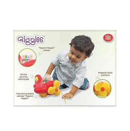 Giggles Funskool My First Aeroplane, Ball Popping Pull Along Toy, Encourages Walking, Balls Popping Sound, 12 Months & Above, Infant and Preschool Toys - T-Rex the toyland Sitamarhi