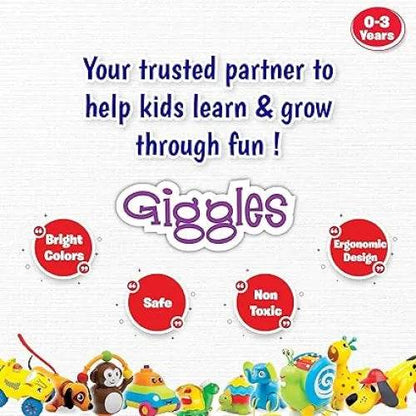Giggles Funskool Push N Crawl Monkey, Activity & Learning Toy for Babies, Toddlers, for Baby Boys & Girls, Encourage Crawling, Improve Balance, Multicolour, Gift Set for Kids, Ages 6+ Months - T-Rex the toyland Sitamarhi