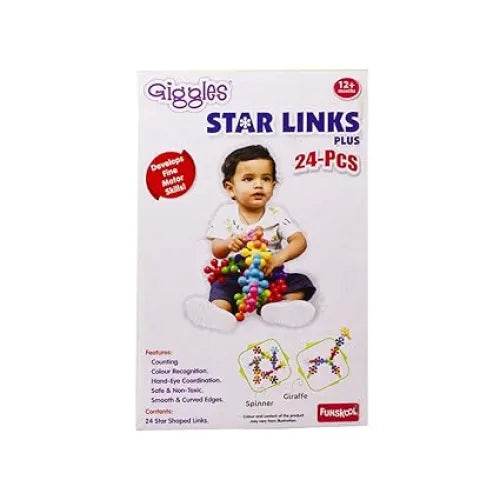Colorful Giggles Star Links Building Set with 24 pieces for children 12 months and older