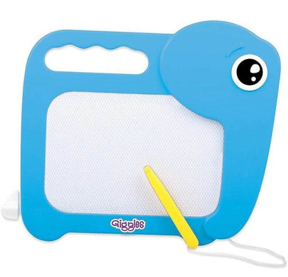 Blue magic slate toy in elephant shape with yellow stylus for preschoolers