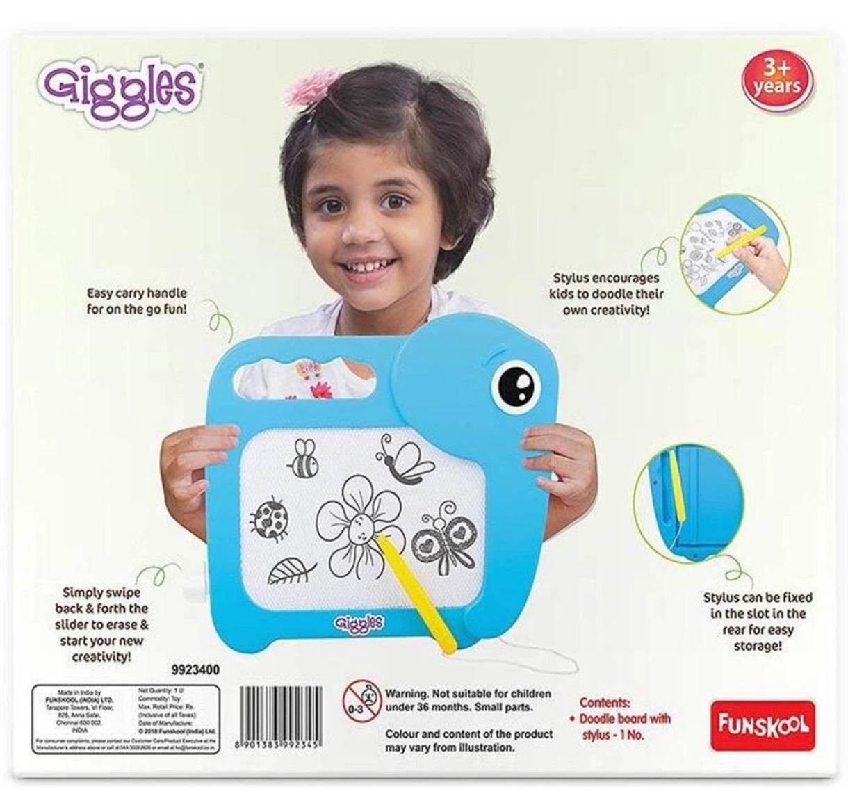 Giggles - Mini Doodle, Multicolour Erasable Magic Slate, Portable & Educational, 3 Years & Above, Preschool Toys - T-Rex the toyland Sitamarhi