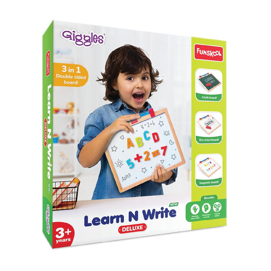 Giggles Learn N Write Deluxe 3-in-1 double-sided slate for kids 3 yrs and up